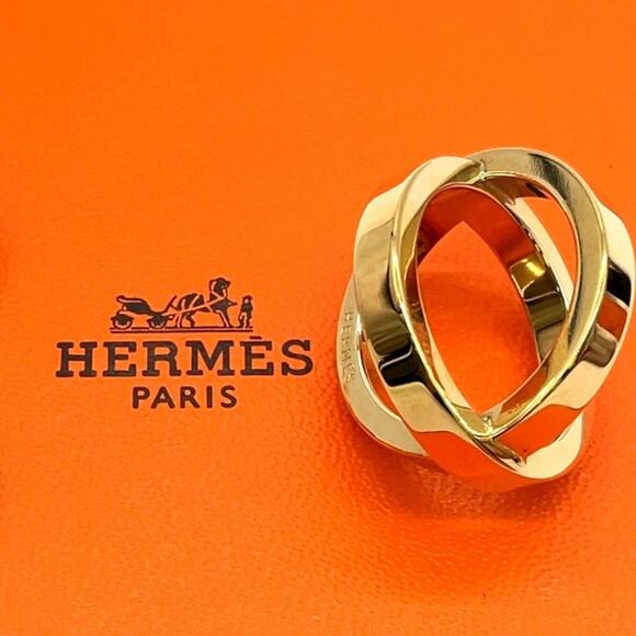 Hermes Cosmos Gold Scarf Ring with Box - Picture 2 of 10